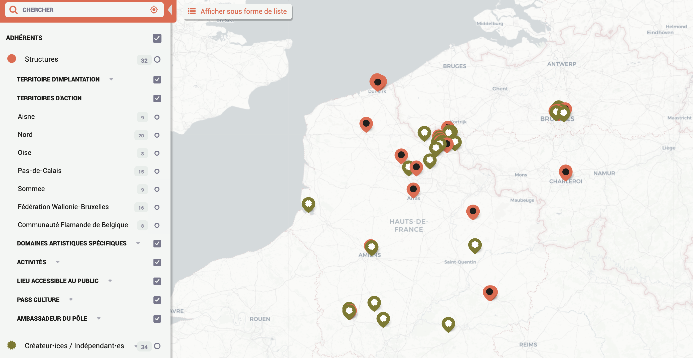 Capture d'écran carte
